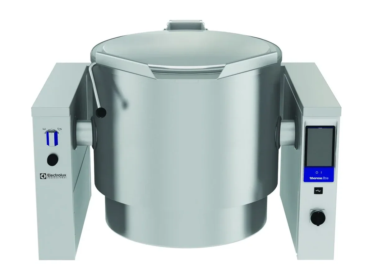 Electrolux Professional Boiling Pan 587185 – Steam Tilting Boiling Pan, 300lt Wall mounted, Electronic